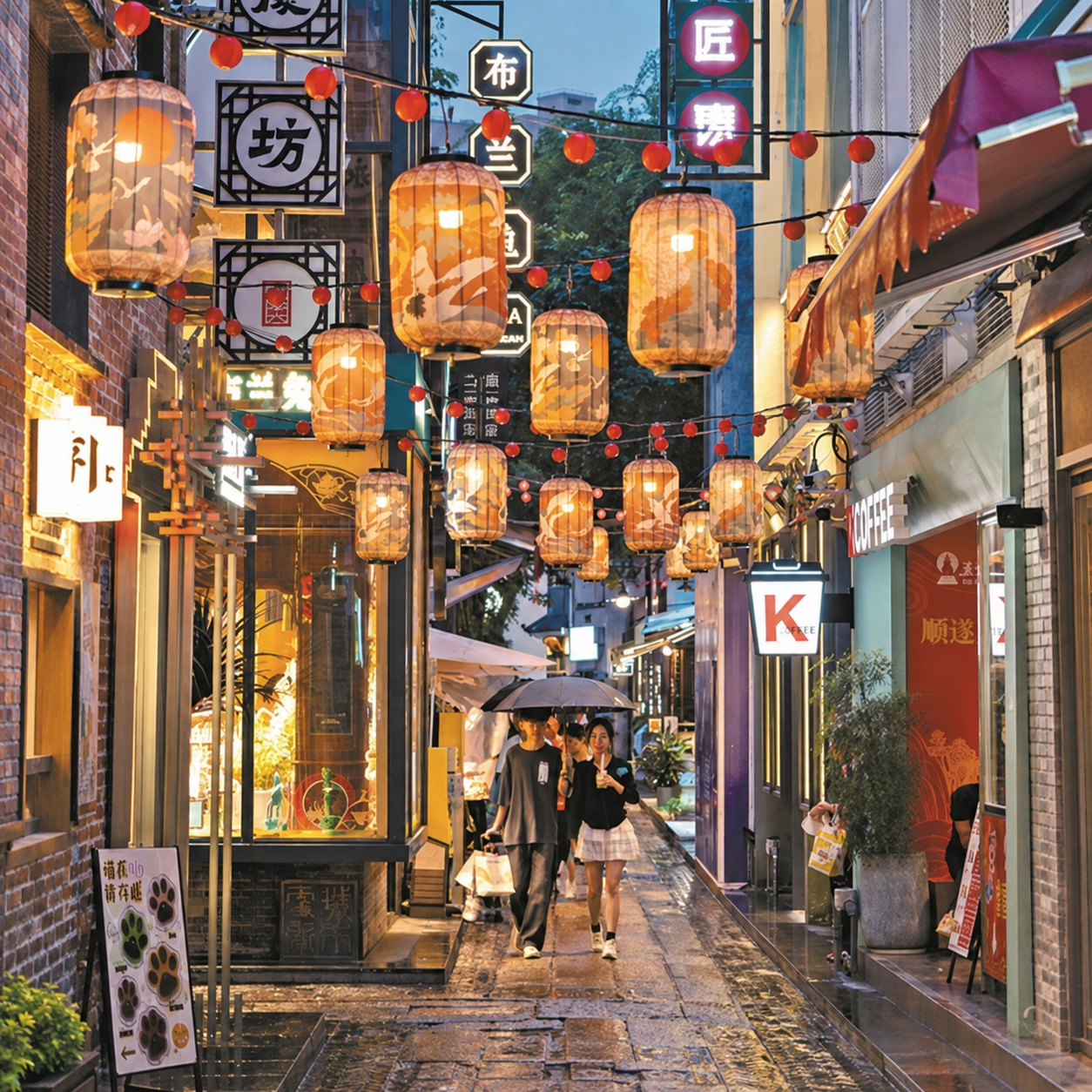 Lingnan street scene in Guangzhou